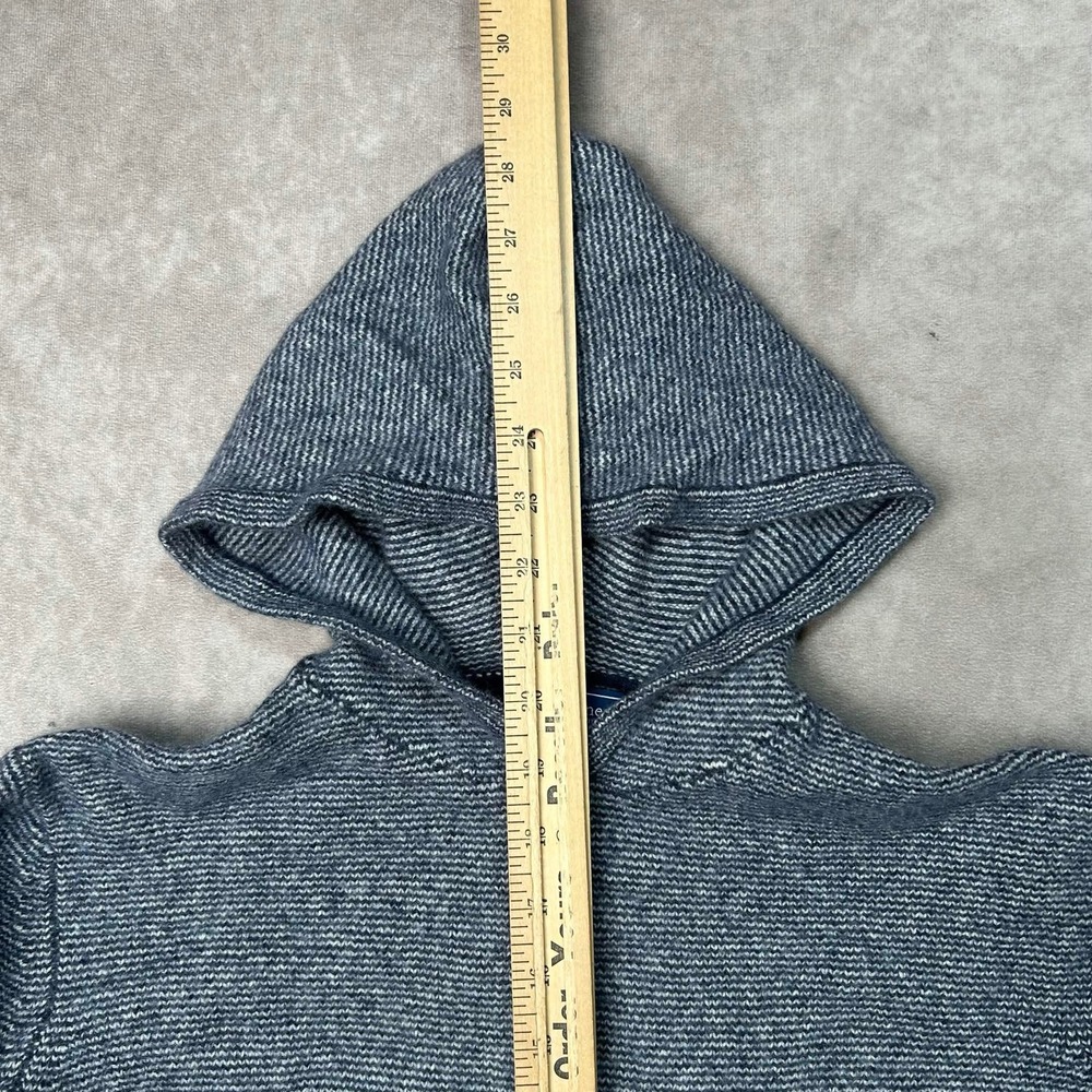 Vineyard Vines Mens Medium Blue Merino Wool Blend Striped Knit Pullover Hoodie - Picture 6 of 7
